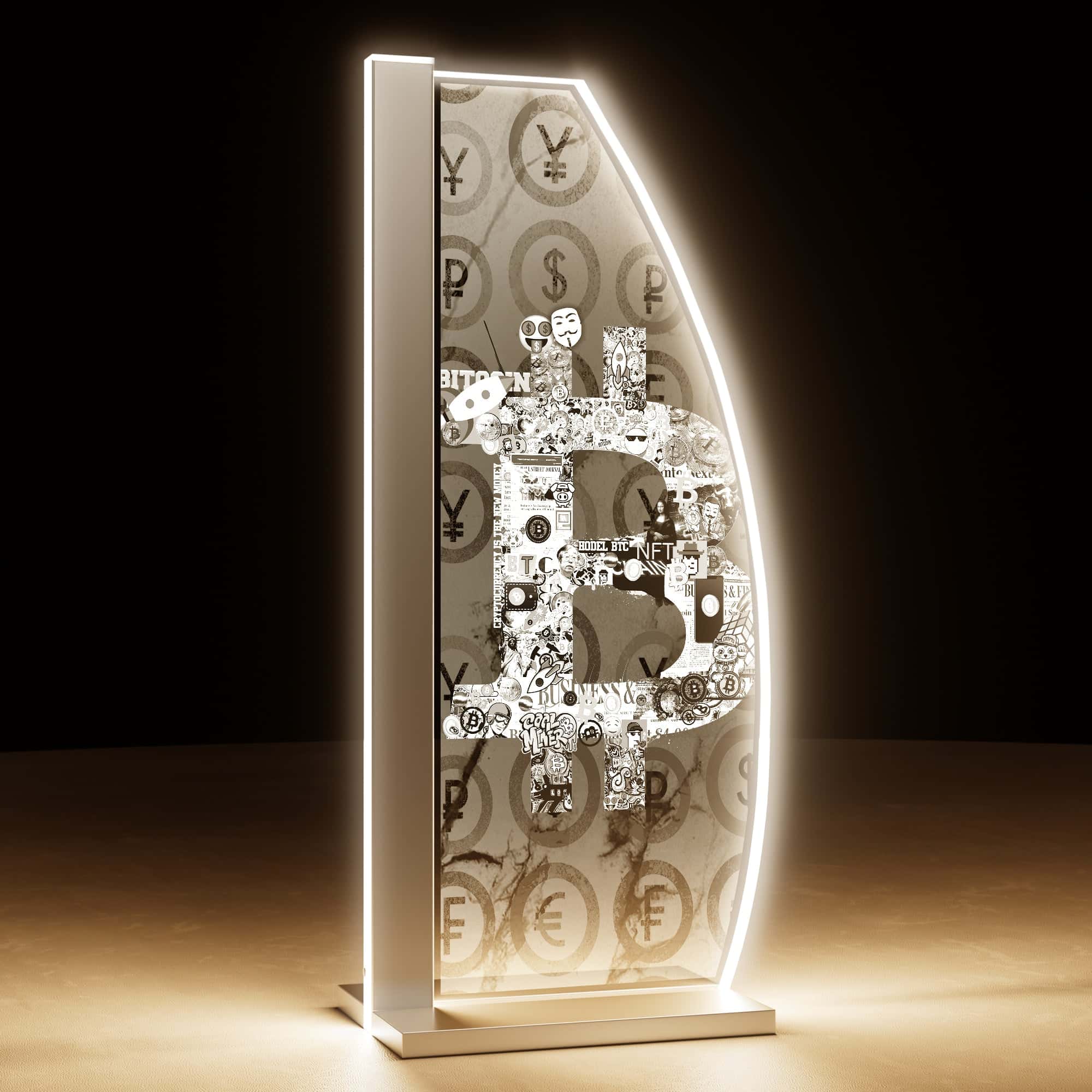 Tischleuchte „Bitcoin“ by LUVERRE – Kunst trifft digitale Innovation