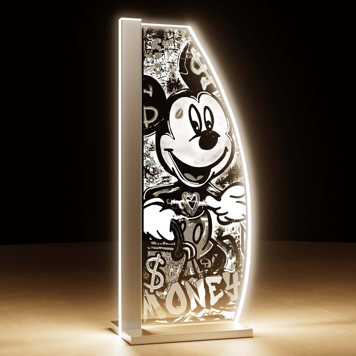 Money Mouse mit einer Doller Tasche auf einer der Schönsten Lampen