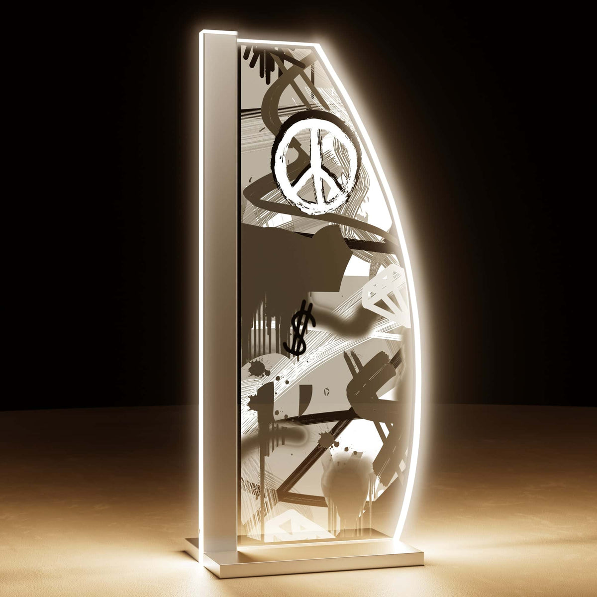 Tischleuchte Peace Art Glam by LUVERRE, dimmbar