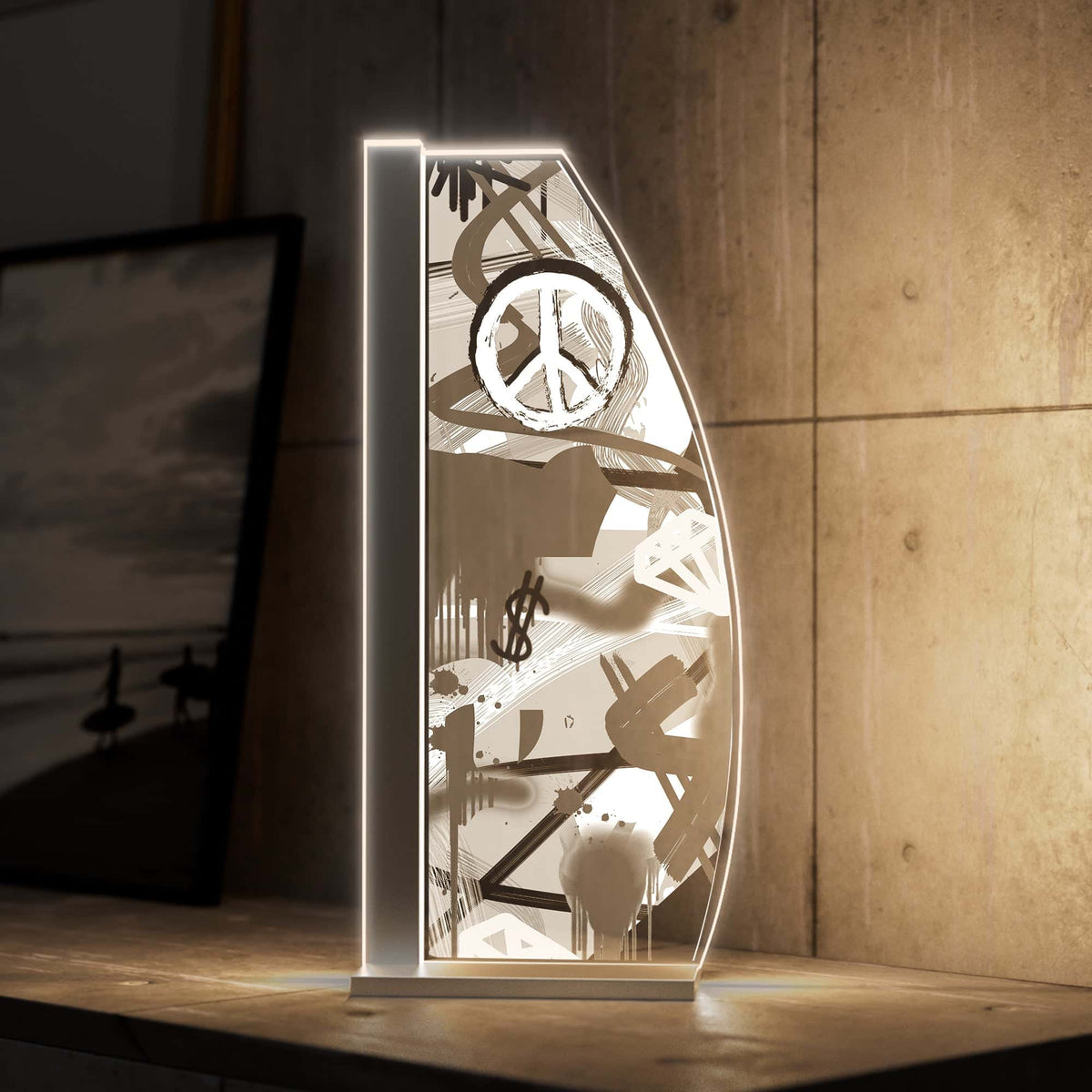 Tischleuchte Peace Art Glam by LUVERRE, dimmbar