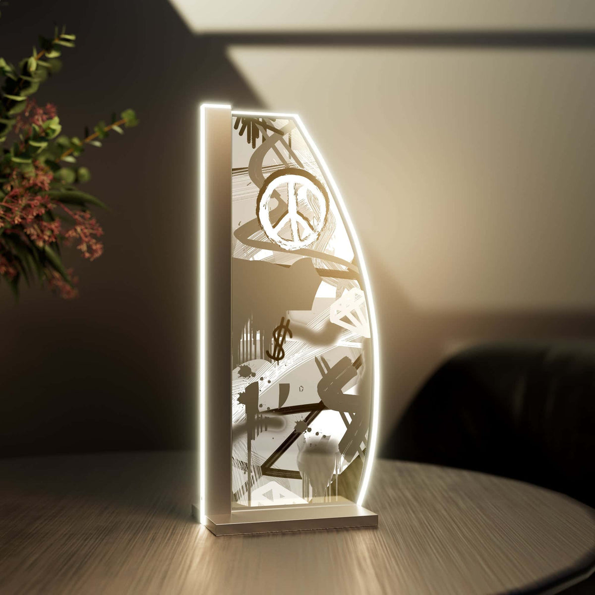 Tischleuchte Peace Art Glam by LUVERRE, dimmbar