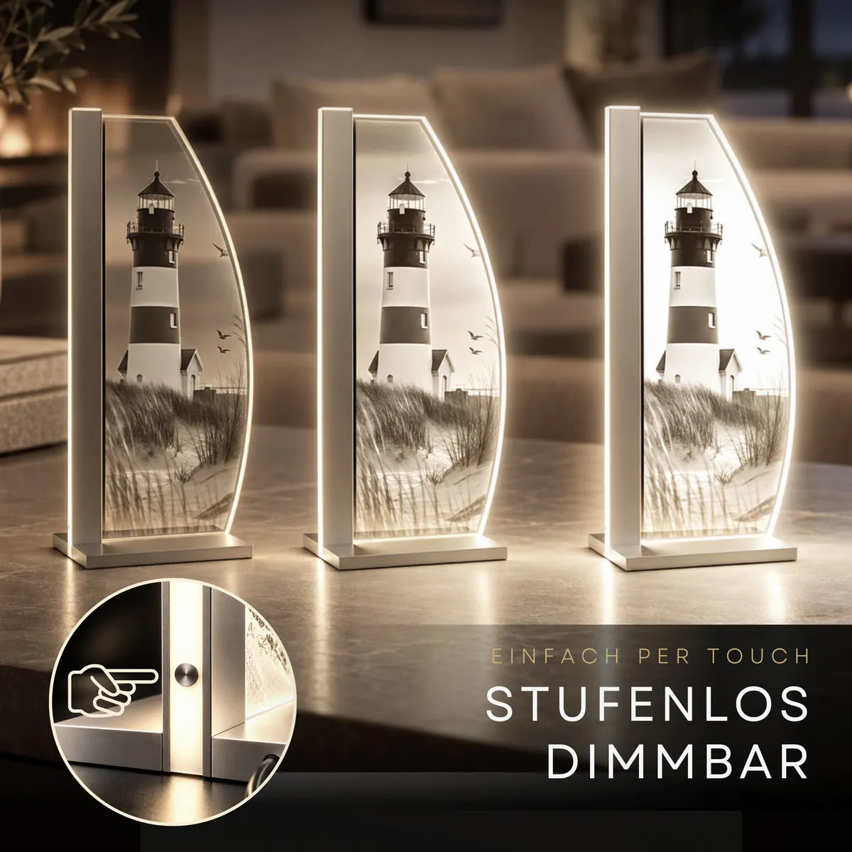 LUVERRE Leuchtturm: Stufenlos dimmbar